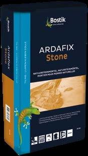 ARDAFIX STONE Ardafix Stone is een mortel die uitermate geschikt is voor het plaatsen en leggen van natuursteen, marmer, travertin, vensterbanken, dorpels en vloertegels.