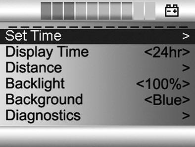 Bedieningspaneel R-net met LCD-kleurenscherm Menu Instellingen In het menu Instellingen kan de gebruiker tijd, lichtsterkte van het display, achtergrondkleur e. d. instellen.
