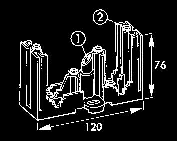 stellen op een montageplaat BS 250A 160A - 250A Voor koperen rails M6 15 x 5 en 20 x 5 Compact Monteren met M6 moer Mogelijkheid tot monteren van afscherming via