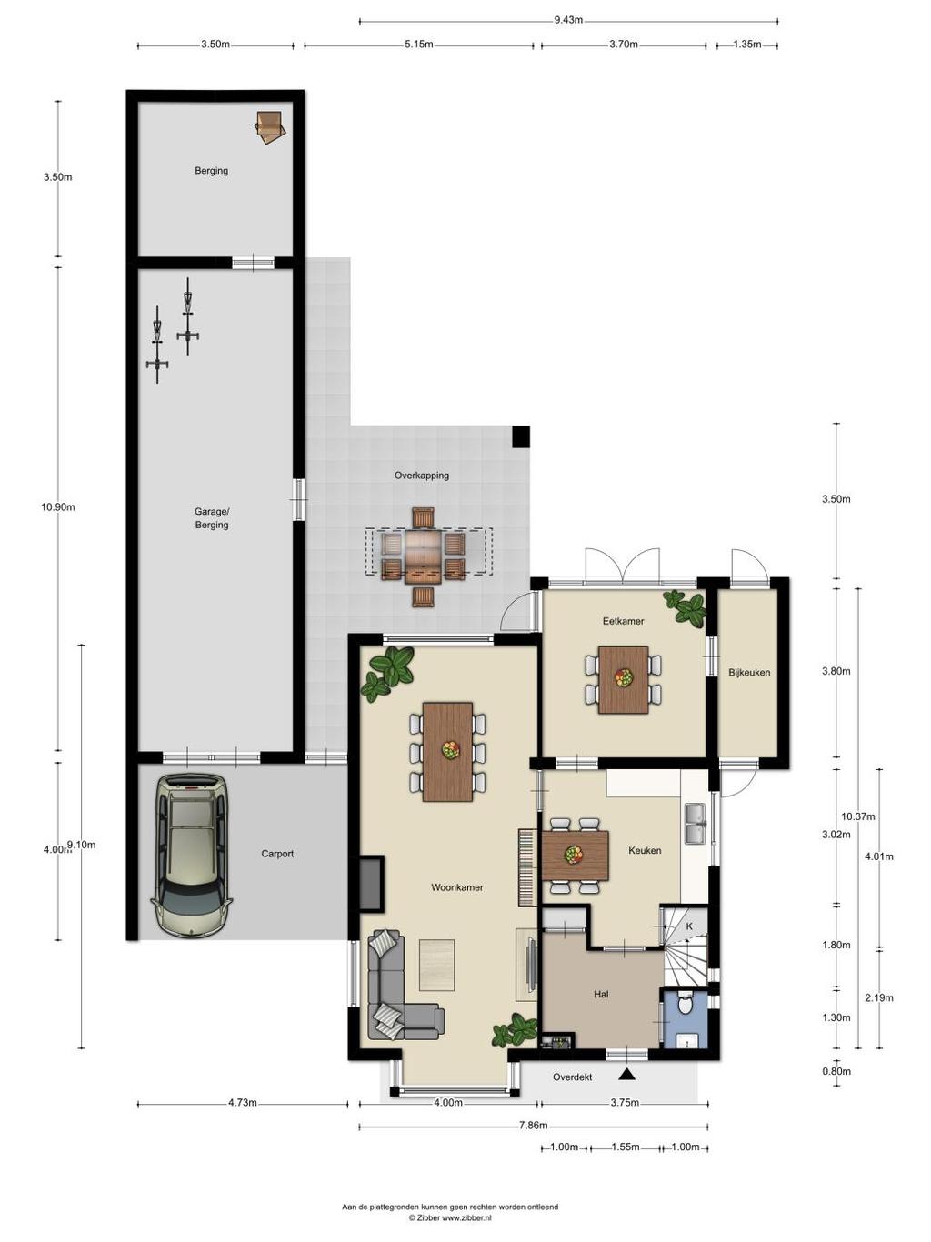 Plattegrond begane grond Aan deze