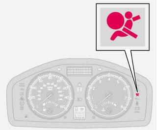 01 Veiligheid Airbagsysteem 01 Waarschuwingslampje op instrumentenpaneel Het airbagsysteem 1 wordt continu gecontroleerd door de regeleenheid.