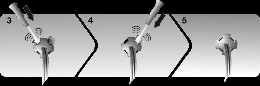 3. Gebruik een platte schroevendraaier om de twee overige verbindingen door te voeren. > Uw systeem is geplaatst.