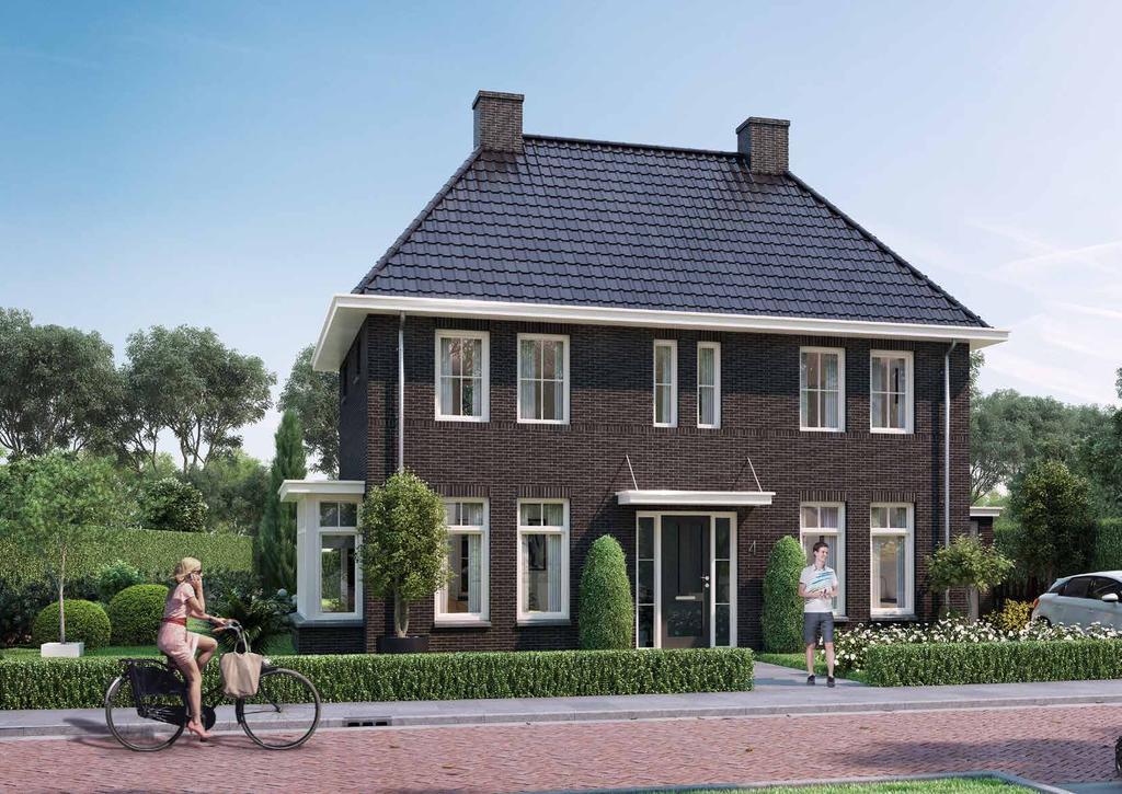 Inspiratieontwerp 4 Dit is een statige familievilla. De woning heeft aan de buitenkant een symmetrische uitstraling, maar verrast u van binnen met een speelse indeling.