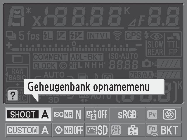 Instellingen wijzigen in het informatiescherm Als u instellingen voor de onderstaande items wilt wijzigen, drukt u op de knop R in het informatiescherm.