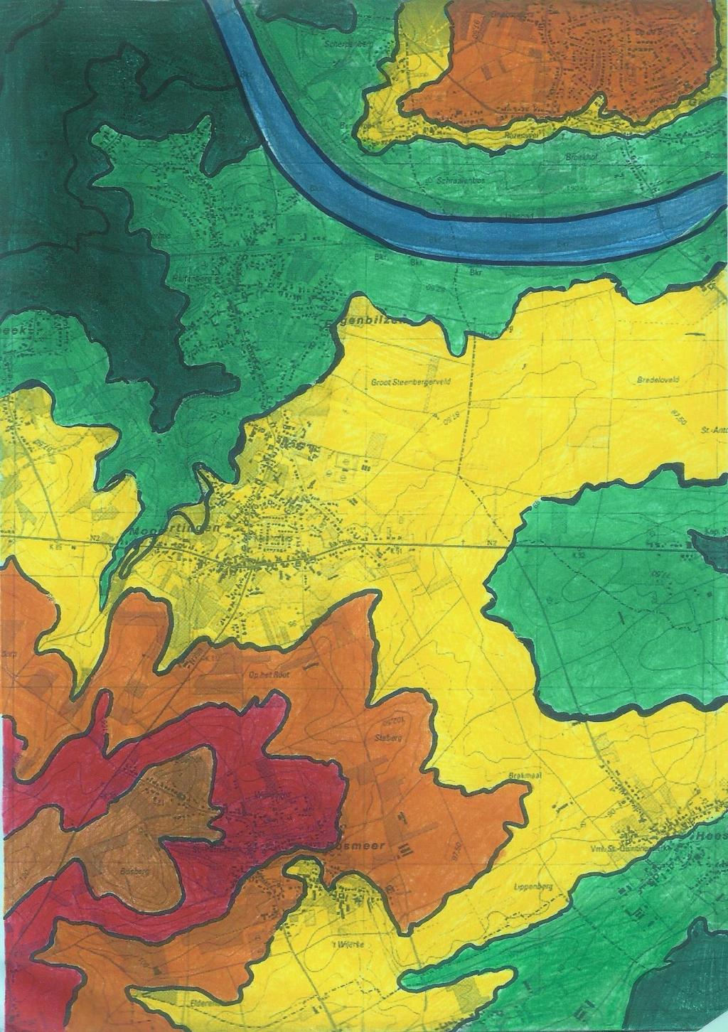 4.2 ZELFGEMAAKTE RELIEF KAART OP BASIS VAN TOPOGRAFISCHE KAART DIGITALE RELIEFKAART 26 65m 75m 75m 85m 85m 95m 95m 105m 105m 115m 115m