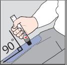 tegen het been gedrukt. Houd de injector 10 seconden (tel langzaam tot 10) stevig op de plaats tegen de dij alvorens de injector te verwijderen.