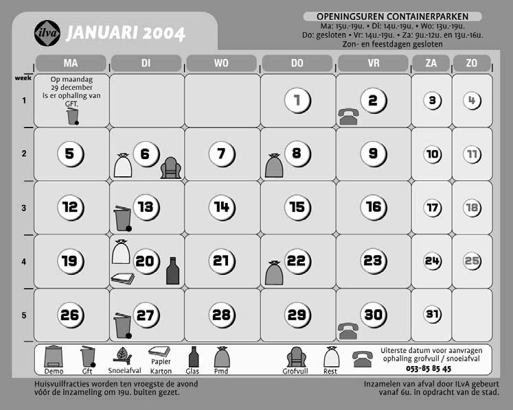 Afval-inzamelkalender Iedere