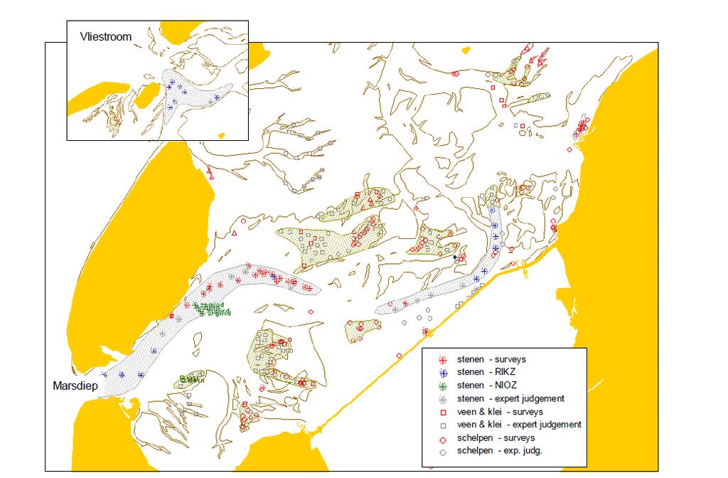 landaanwinning. Figuur 23 Kaart met locaties van bestortingen in de Waddenzee. Bron: Gotje et al. 2016.