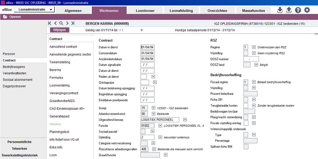 Een alternatief voor het werken met toewijsbare codes is het registreren van een gemiddeld uurloon. Splitsen fiche 904 Deze rubriek staat in eblox bij Werknemer Contract Contract.