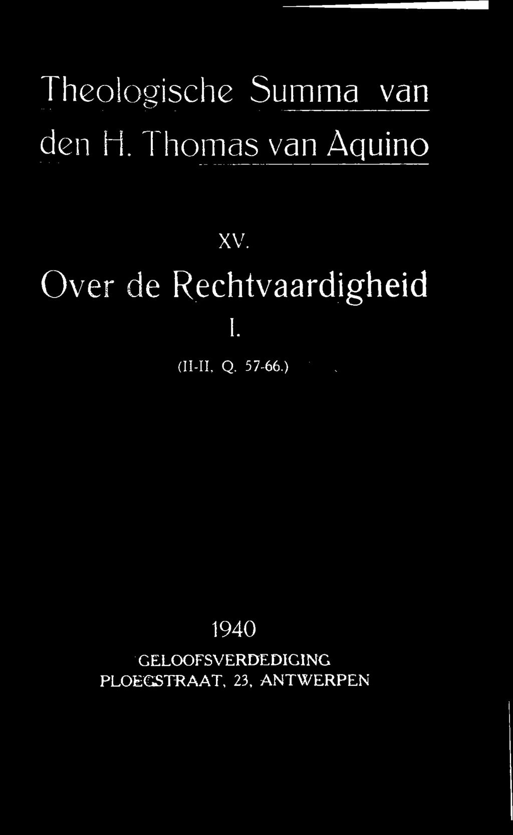 Over de Rechtvaardigheid i. (II-II, Q.