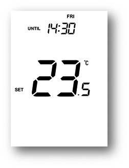 De Section temperatuur Header instellen Met de toetsen Omhoog / Omlaag kunt u de ingestelde temperatuur wijzigen.
