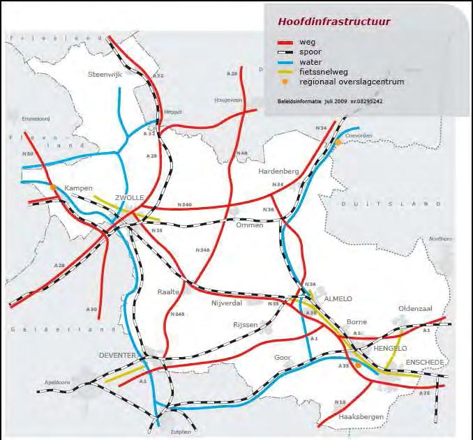 Goudappel Coffeng adviseurs verkeer en vervoer Verkenning problematiek landbouwverkeer 12 In de omgevingsvisie Overijssel wordt ingezet op kansrijke fietsrelaties (zie kaartbeeld).