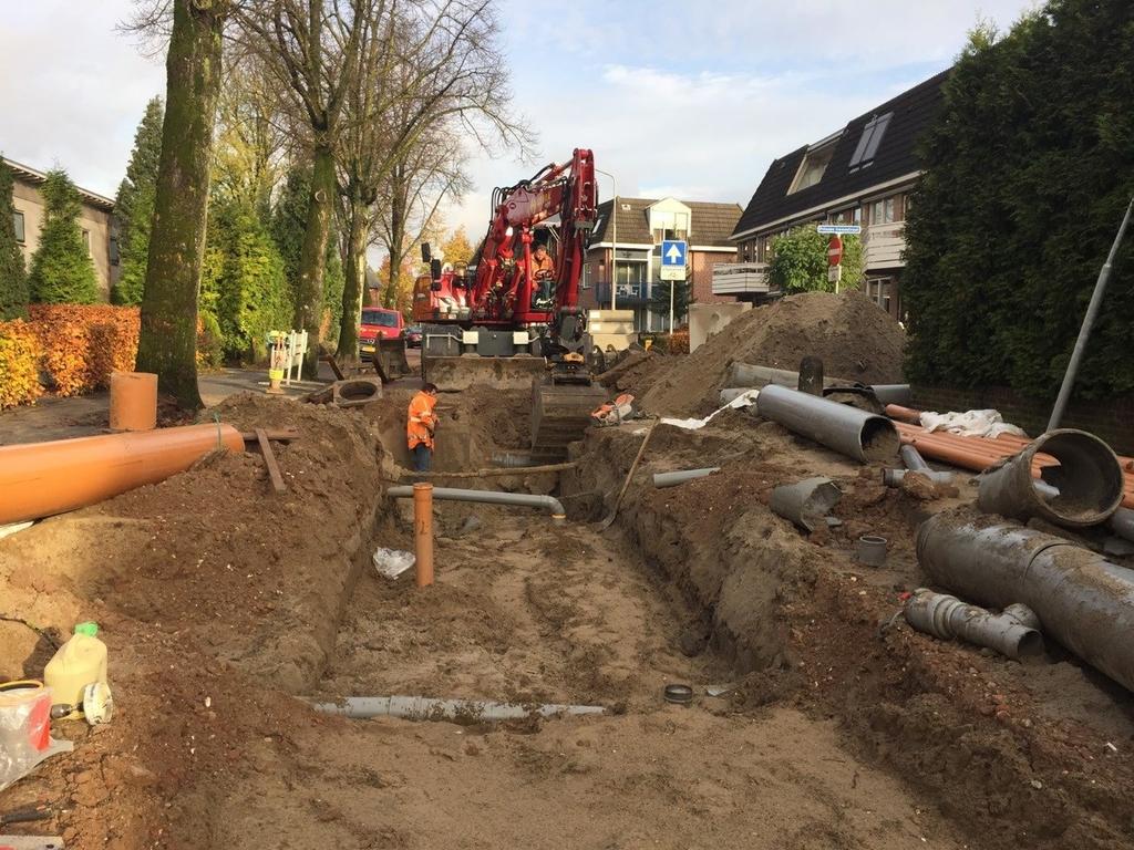 Nieuwe riolering in de Oranje Nassaustraat De vervanging van (onderdelen) van rioolgemalen, persleidingen en drukriolering is in het vorige GRP gebaseerd op theoretische levensduren, waardoor er een