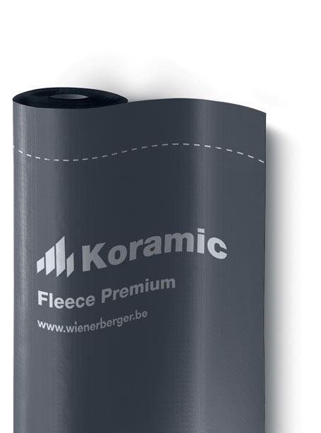 Fleece Premium Dé onderdakfolie met ultra hoge dampdoorlatendheid voor flauw hellende Koramic daken Fleece Premium is een hoogwaardige onderdakfolie met hoge dampdoorlatendheid.