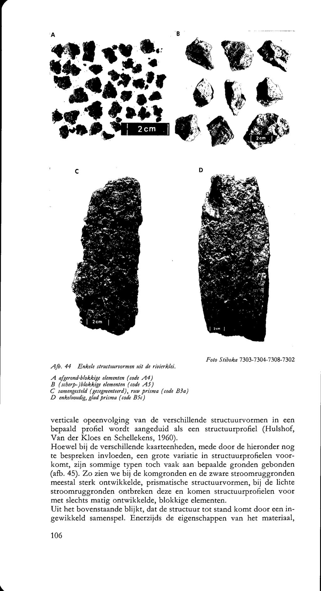 ^4/J. 44 Enkele structuurvormen uit de rivierklei.