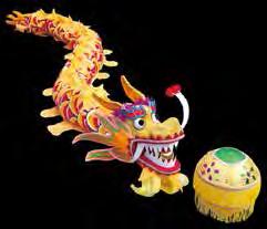 grote Chinese draak in de kleur oranje/geel ter decoratie van uw winkel 724