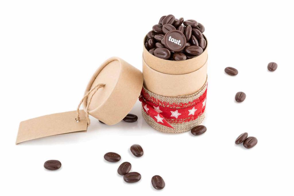 Luxe kraft doos Het doosje kan gevuld worden met koffieboontjes of handgemaakte truffels in de smaken