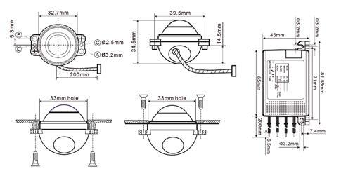 Bewegingsmelder Complete sensor Aansluit Spanningbereik (V) 220 t/m 240 Contacten / uitgang x maakcontact Max. aantal hoogfrequente EVSA 2 LED verlichting (VA) 500 Min. nalooptijd (s) 6 Max.