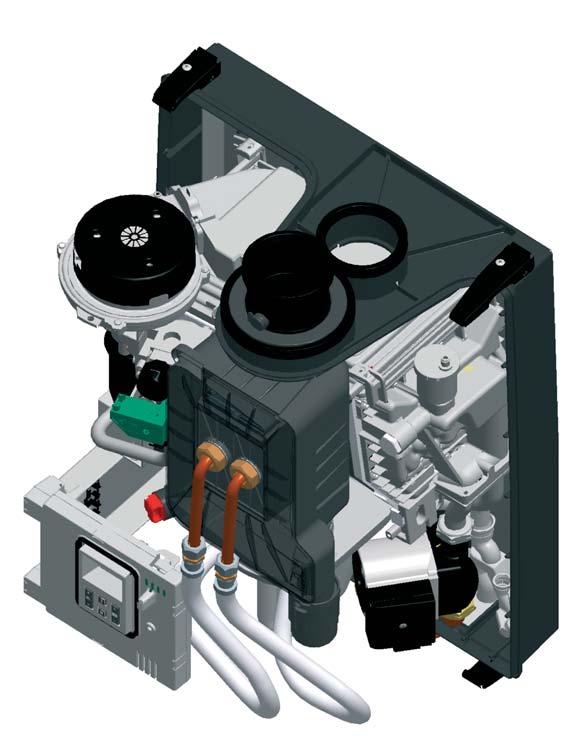 4 Ketelbeschrijving De ATAG A is een gesloten, condenserende en modulerende CV-ketel voorzien van een geïntegreerde warmwatervoorziening.