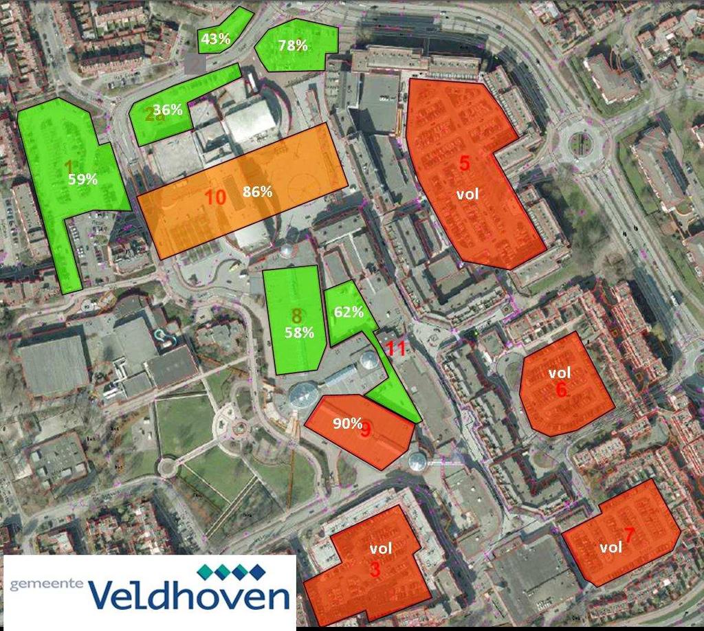 Rapportage parkeeronderzoek City Centrum Veldhoven december 0 De parkeerterreinen aan de zuid- en oostzijde van het City Centrum worden het beste bezet.