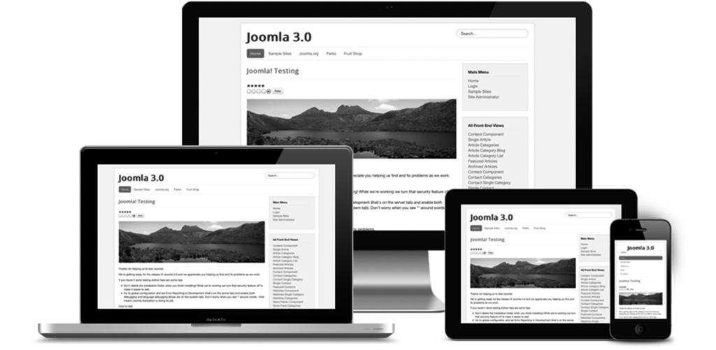 1 Inleiding 11 Figuur 1.1 Websites gemaakt met Joomla 3 zijn geschikt voor elk apparaat Rechten van gebruikers beheren.