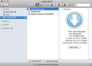 Mac-gebruikers Open het volume LACIE SETUP op uw bureaublad en