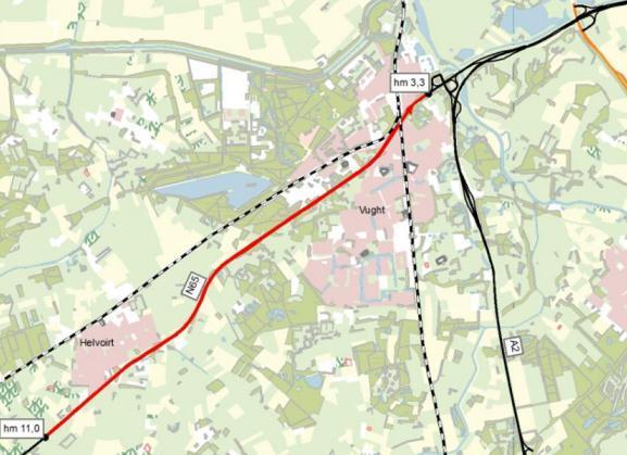 1 Inleiding Introductie De A65/N65 is de rijksweg die loopt van de A58 bij Tilburg (knoopp unt De Baars) naar de A2 bij s-hertogenbosch (knooppunt Vught).