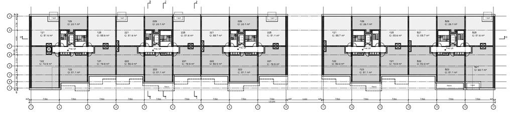 Wand intern: Rc = 4,5 m²k/w Vloer: Rc = 4,5 m²k/w Vloer: Rc