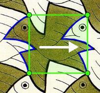 De punten waar dierfiguren elkaar raken, leiden je naar het rooster. Kijk naar de symmetrie in het patroon.