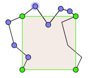 basisvierkant uitgewerkt tot een achthoekig roosmotief.