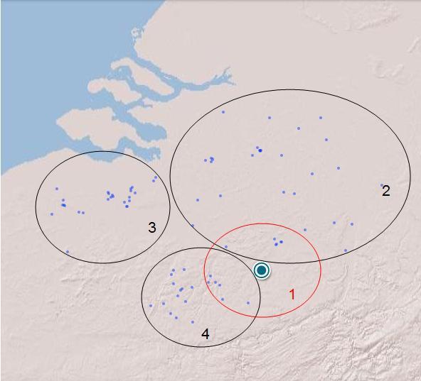 4.2 - Resultaten per regio De resultaten van de typologische analyse zullen hieronder per regio besproken worden. Hiervoor werd het verspreidingsgebied ingedeeld in en aantal regio s.