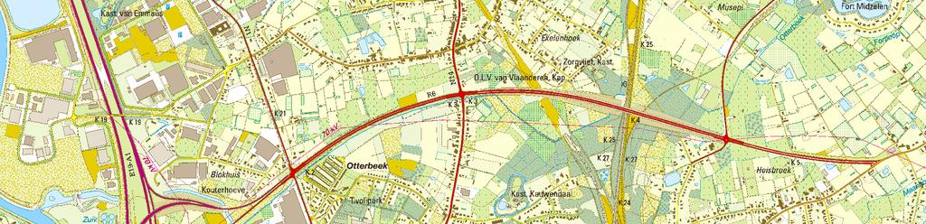 onderzochte locaties op topografische kaart emmaüs vzw - plan-mer az sint-maarten - kaart 1 1 2 3 4 5 locatie 1: R6 - antwerpsesteenweg locatie