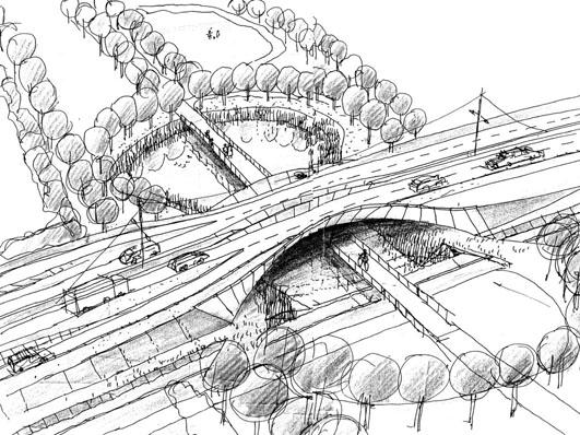 In het streefbeeld wordt gekozen voor een ongelijkgrondse kruising van R6 met Liersesteenweg en Antwerpsesteenweg met op- en afritten in beide richtingen mits verbeterde veiligheid voor fietsers.