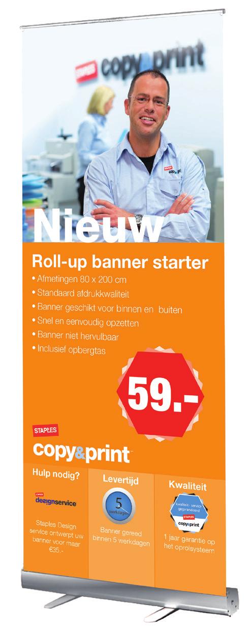 voor binnenen buiten Banner niet hervulbaar Inclusief opbergtas Levertjid 5 werkdagen Optionele verlichting 29,00 Afmetingen 80 x 200 cm Fotografische