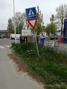 bebording Hoek Lammenschansweg en Deltaweg Paal