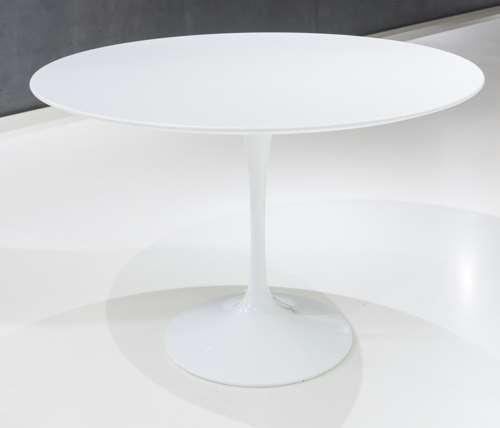 tafel Tafel rond Ø137, arabescato marmer en witte voet,