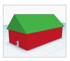 3. Tinkercad stap 2: Een huis maken Na het afmaken van de vereiste tutorials in stap 1, ben je klaar om wat je geleerd hebt op proef te stellen. In Stap 2 ga je stapsgewijs een eenvoudig huisje maken.