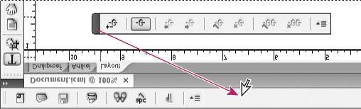 Pictogramdeelvensters automatisch samenvoegen Als deze optie is geselecteerd, wordt het open deelvenster automatisch gesloten als u op het documentvenster klikt.
