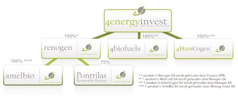 2.3 STRUCTUUR VAN DE GROEP Actief in de volledige waardeketen van de ontwikkeling, bouw en exploitatie van biomassa-naar-energie projecten, heeft 4Energy Invest via haar dochtermaatschappijen de