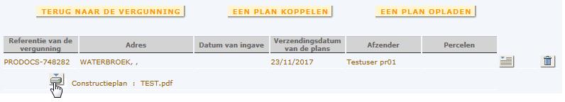 Het plan is nu opgeladen en aan de vergunning in kwestie gehecht.