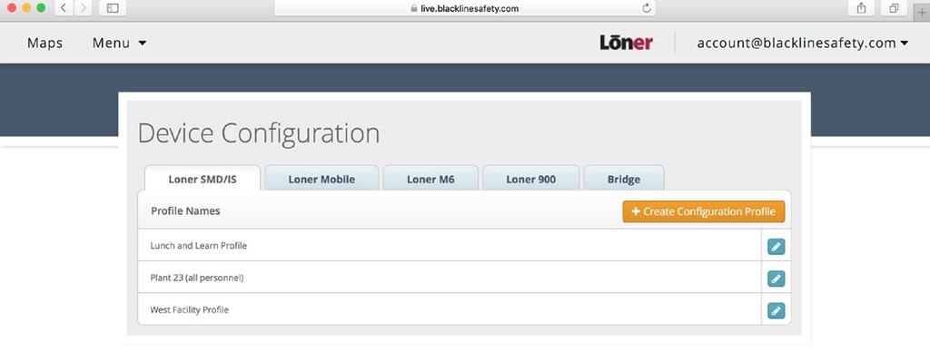 Kies Create Configuration Profile (Configuratieprofiel aanmaken) om een nieuw profiel aan te maken. Geef uw profiel een naam.