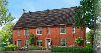 In je tuin genieten van wonen aan het binnenerf, dat doe je in een Hoevehuis Verdeeld over rijtjes van 3, 6 of 9 huizen in de Limburgse Hoeve komen de Hoevehuizen van 5,70 meter breed, 9 meter diep