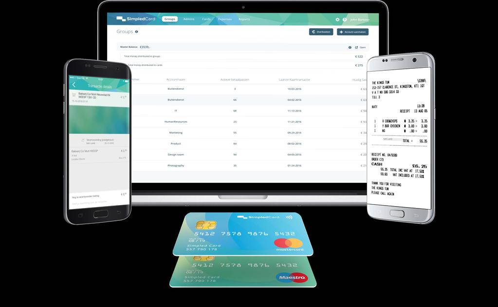 Zo werkt SimpledCard. 1. Geef zelf betaalpassen uit U kunt de betaalpassen zelf activeren in het Card Management Systeem.