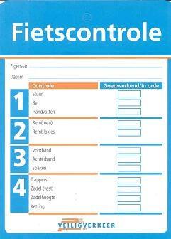 PAGIN A 4 Dinsdag 10 oktober Is er weer onze jaarlijkse fietsenkeuring. Enkele leden van Veilig Verkeer Nederland komen de fietsen op veiligheid controleren.