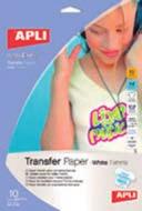 T-SHIRT TRANSFER PAPER Glanzend papier voor inkjet, pak van 5 blad ft.