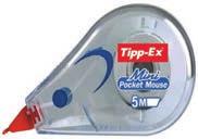 TIPP-EX Mini -Pocket Mouse 5 mm x 5 meter, doos van 10 stuks 15A5_11.MINI P10 doos 15,08 18,25 Direct overschrijfbaar, met beschermkapje 15A5_11.