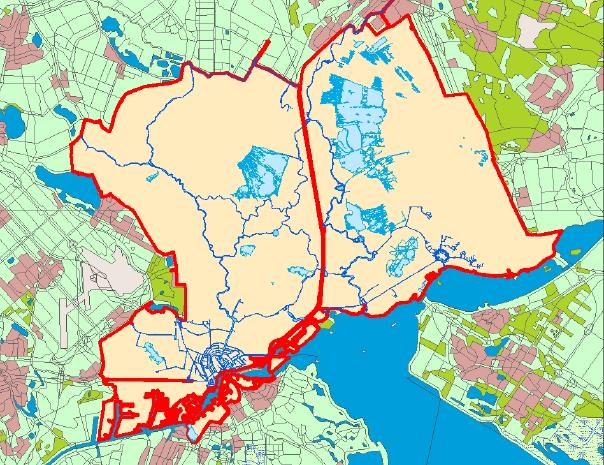 2 Het boezemsysteem 2.1 Beheersgebied Het Hoogheemraadschap van Amstel, Gooi en Vecht verzorgt een gebied van circa 70.000 hectare.