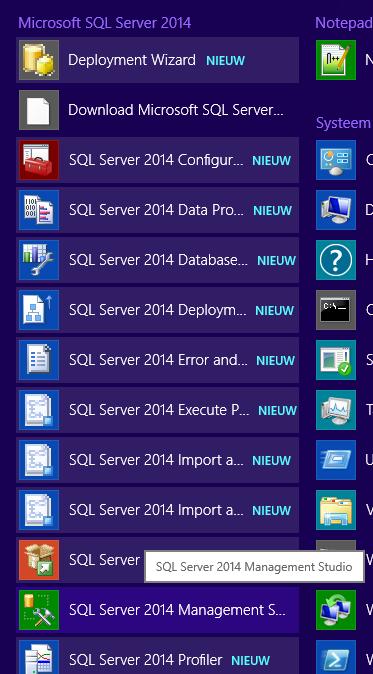 3 Invoegen Adviesbox database Er zijn nu diverse SQL Server