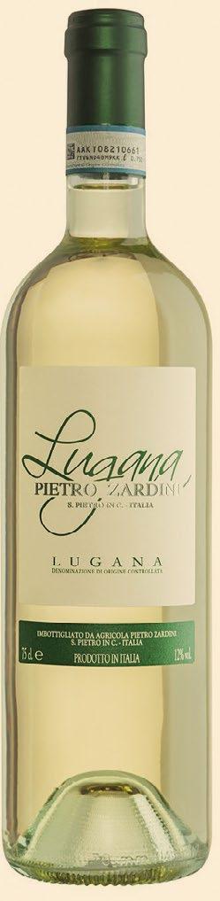 Lugana DOC Rosignol Rosato Spumante Recioto DOC Passito IGT Tussen Peschoera en Desenzano, ten zuiden van het Gardameer Trebbiano di Lugana 12,5% Strogeel met groenige reflectie Citroen, perzik, peer