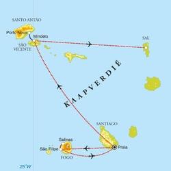 Rei s s chem a Dag 1 Amsterdam - Praia Dag 2 Praia - bezoek Praia en de Cidade Velha Dag 3 Santiago, eilandtoer Dag 4 Praia - vlucht naar Sao Filipe (Fogo) Dag 5 Fogo, wandeling bij de vulkaan Dag 6